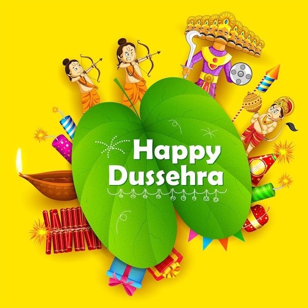 Happy dussehra on green