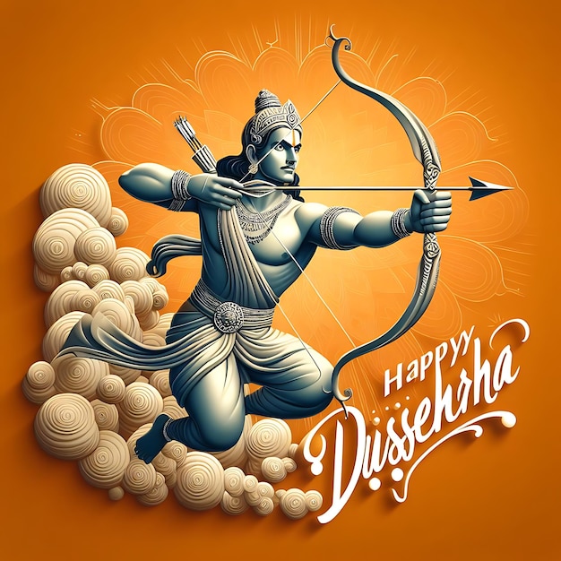 Happy dusshera and lord rama illustration