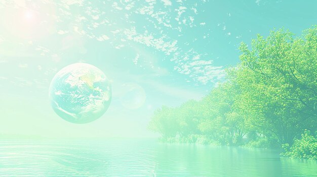 Photo happy earth day or environment day concept background template