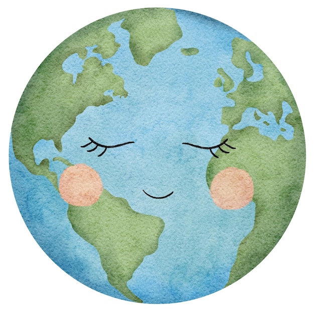 Happy earth day international mother earth day design for greeting cards and posters watercolor illu