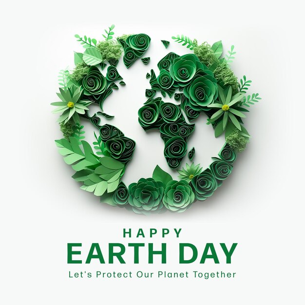 Photo happy earth day save earth save life