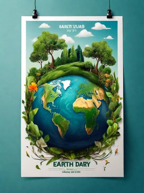 Happy Earth Day Save Nature Vector eco illustration for social media poster banner card flyer on the theme of saving planet human hands protect earth