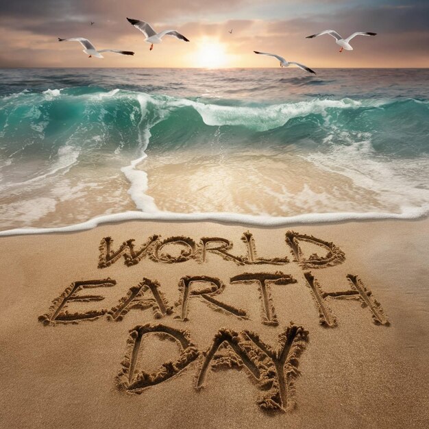 Happy earth day social media post