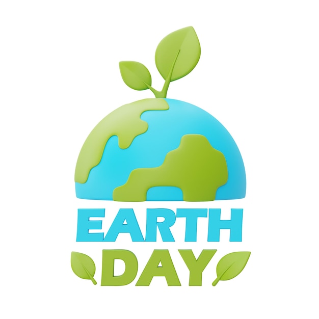 Happy earth day with world globeworld environment day3d rendering