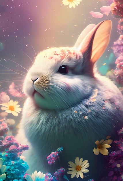 Premium AI Image  Bright and Vivid Instagram Profile Pic A Cute Little  Bunny with WideEyed Innocence Sporting a Fru