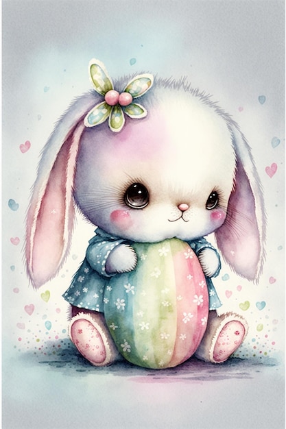 Happy Easter aquarel Bunny achtergrond