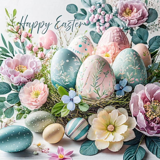 Happy Easter background for poster cover or postcard