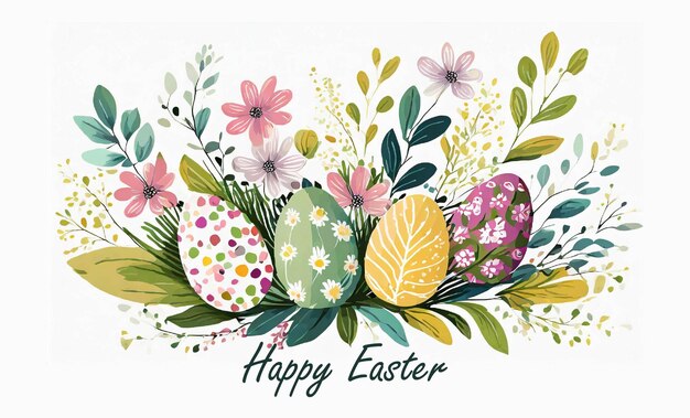 Happy Easter background for poster cover or postcard