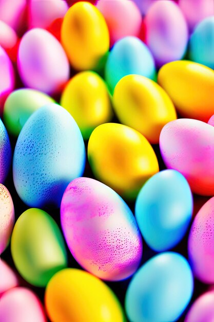 Foto buon sfondo della carta di pasqua con colorate uova di pasqua con copia spazio per il testo eleganti uova di pasqua