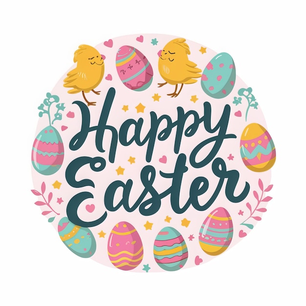 Happy Easter Chicks and Eggs