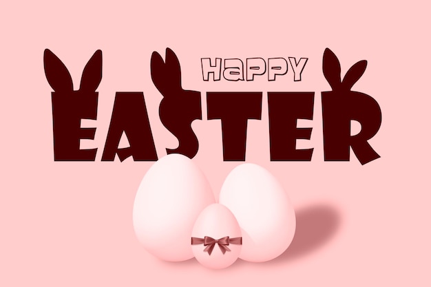 Happy easter Creative Easter text on pink background