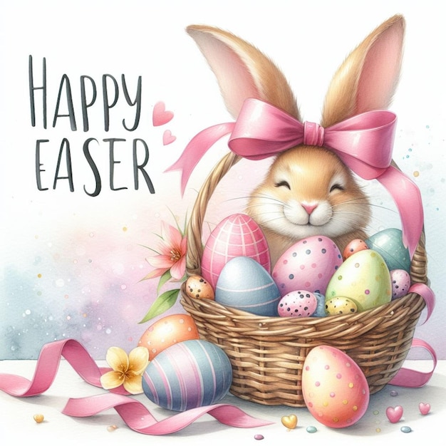 Happy Easter cute bunny illustration