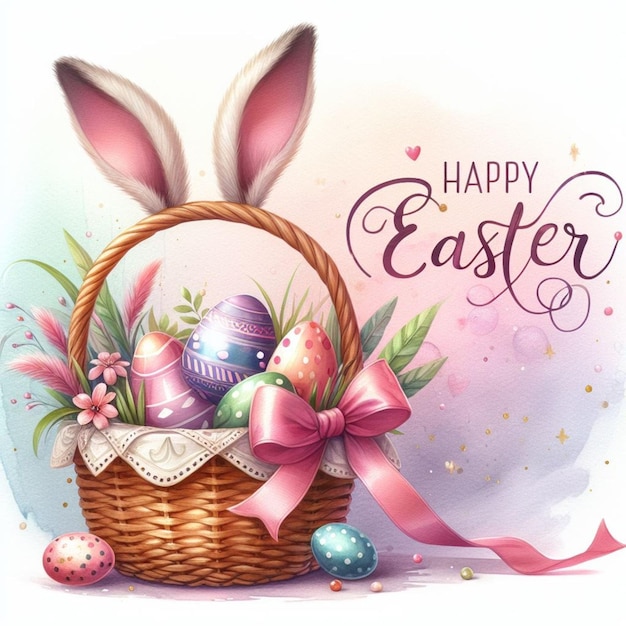 Happy Easter cute bunny illustration