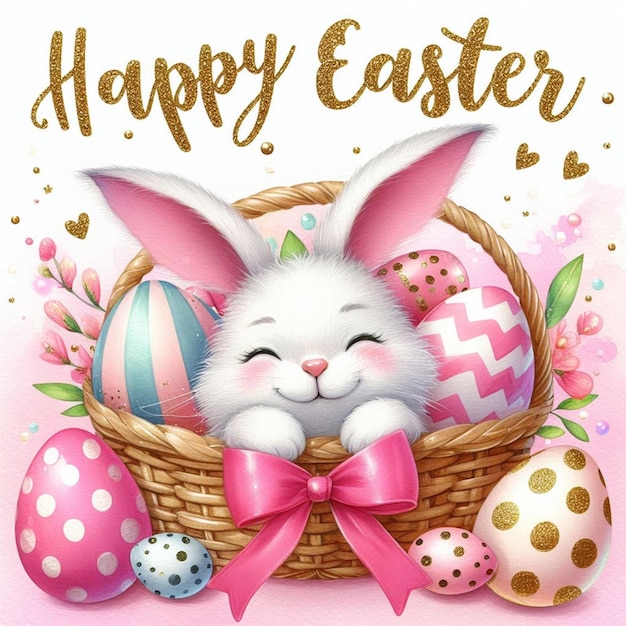 Happy Easter cute bunny illustration