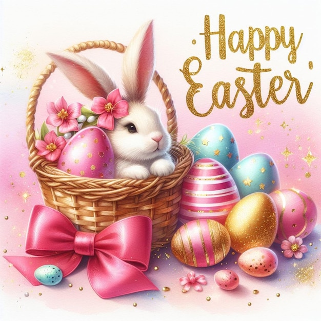 Happy Easter cute bunny illustration