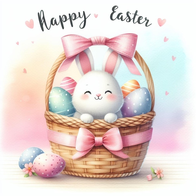 Happy Easter cute bunny illustration