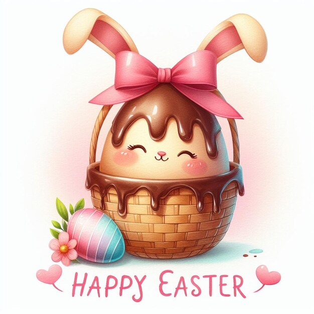 Happy Easter cute bunny illustration