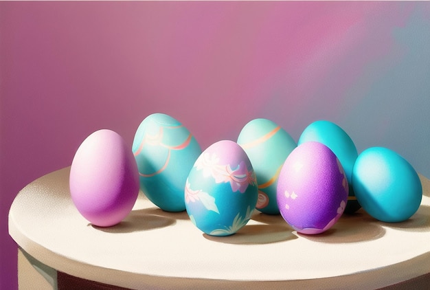 Счастливого пасхального дня Баннер с красивой иллюстрацией пасхальных яиц Фантастическая живопись для детей