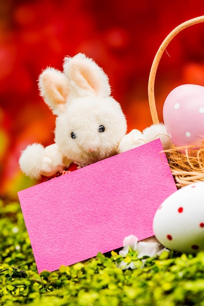 Happy Easter day, bunny and egg, Christians worldwide celebrate