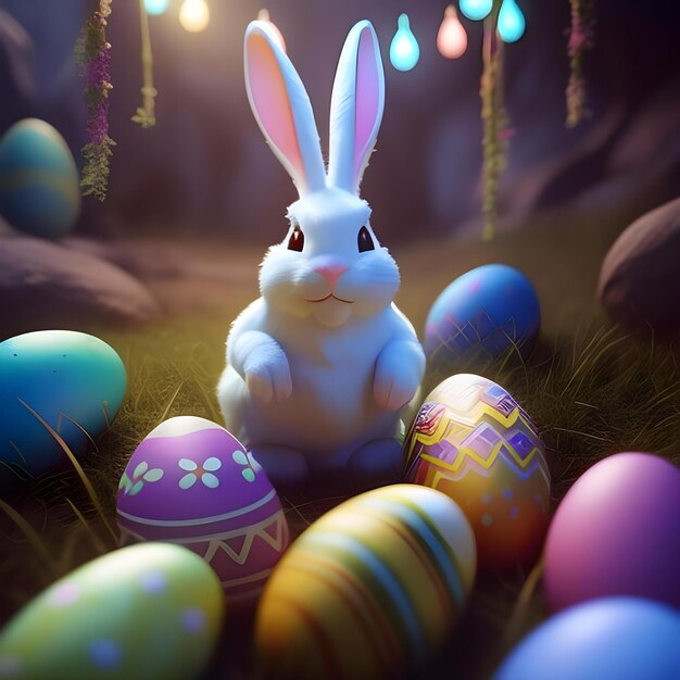 happy easter day element eggs