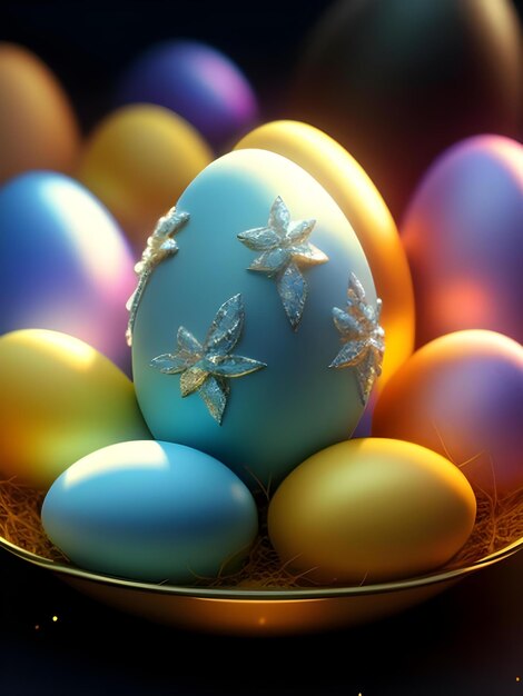 happy easter day element eggs