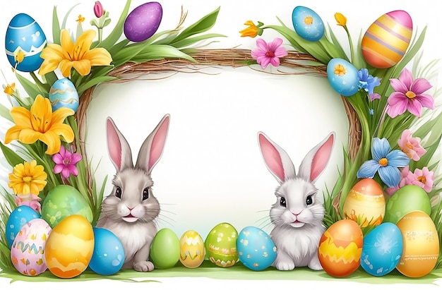 Happy Easter Day Frame Background