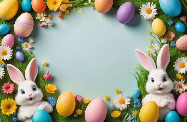 Happy Easter Day Frame Background