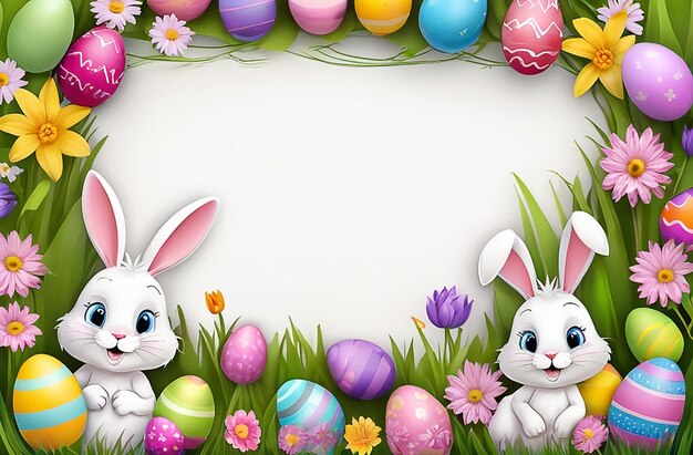 Happy Easter Day Frame Background