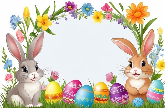 Happy Easter Day Frame Background