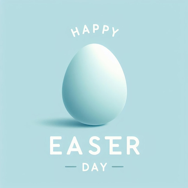 Happy easter day minimalist design blue sky