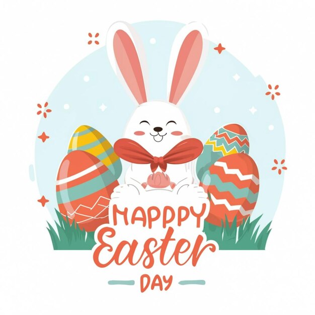 happy easter decoration with typography design