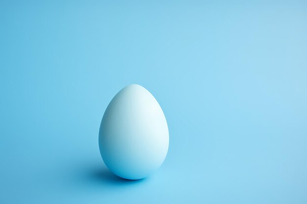 Happy easter egg lettering on the blue background with white egg