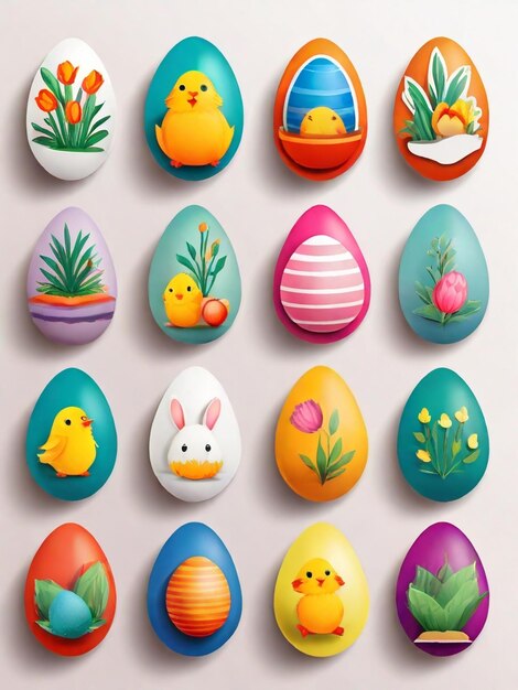 Photo happy easter eggs stickers