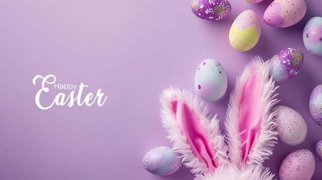 Happy Easter greeting card for Easter celebration Festive decoration holiday concept