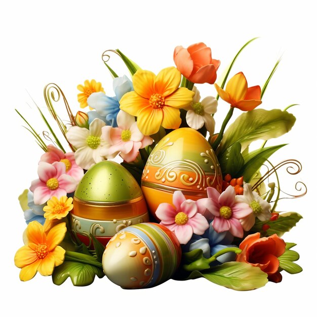 Happy Easter isolated on white Generative ai