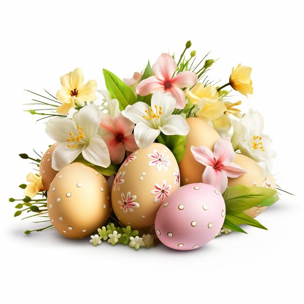 Happy Easter isolated on white Generative ai