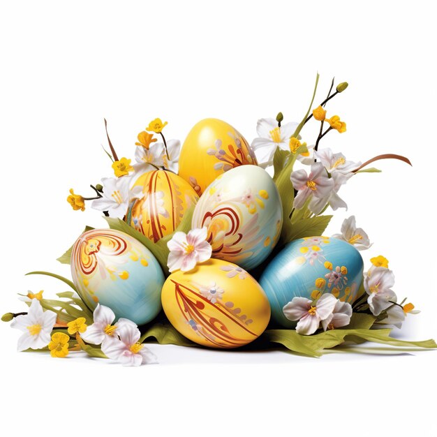 Happy Easter isolated on white Generative ai