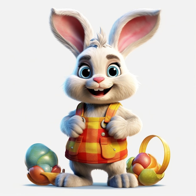 Happy easter isolated on white Generative ai