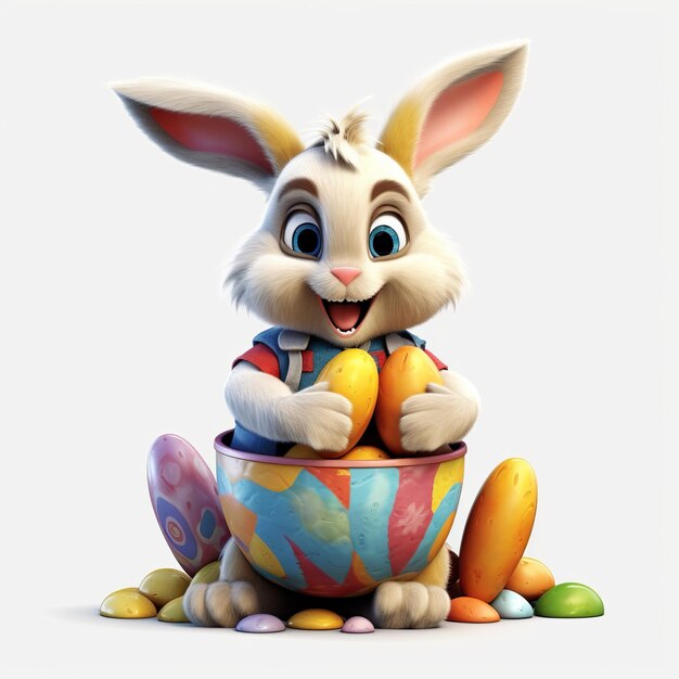 Happy easter isolated on white Generative ai