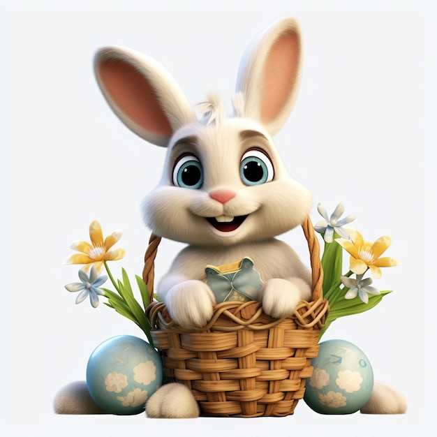 Happy easter isolated on white Generative ai