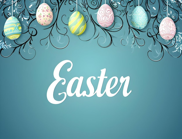 Photo happy easter lettering sign as poster greeting card banner label badge