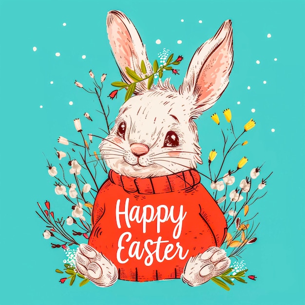 Happy Easter postcard poster greeting card Generative AI