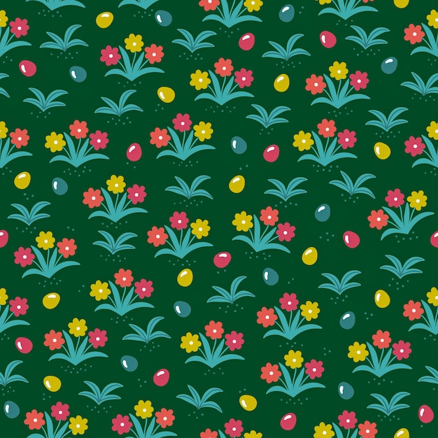 Photo happy easter seamless patterns background with easter eggs