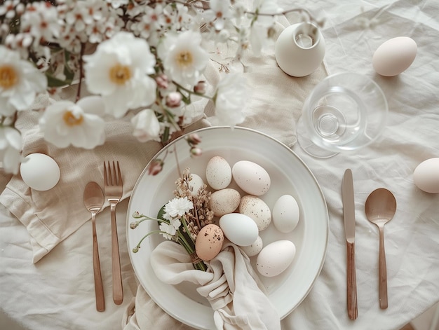 Happy Easter Soft Toned Easter Table Decor