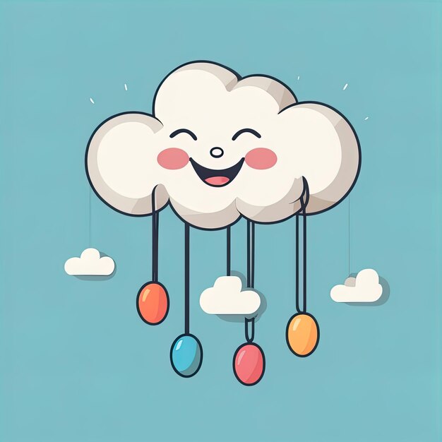 Happy easter vectorhappy easter vectorillustration of a cartoon cloud with a smile