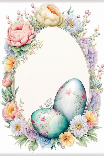 Happy Easter Watercolor Frame