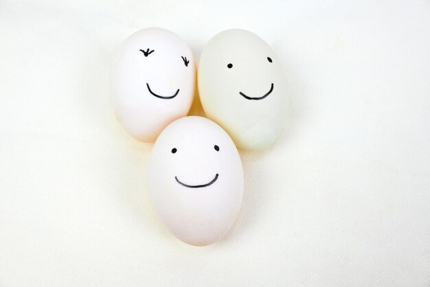 Happy eggs with smiling expression