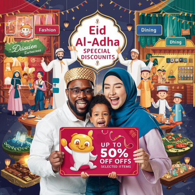 Photo happy eid al adha discount card template