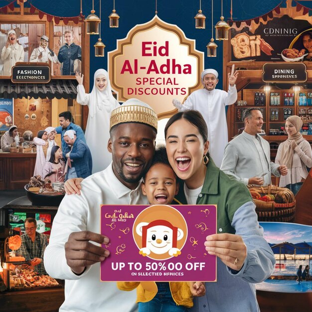 Photo happy eid al adha discount card template