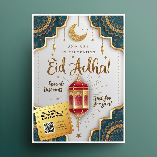 Photo happy eid al adha discount card template